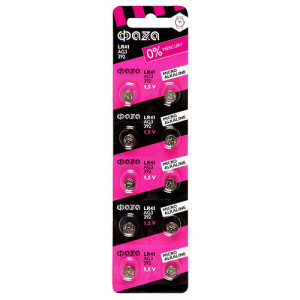 Элемент питания алкалиновый таблетка LR41/LR736/AG3/G3 1.5В BL-10 (уп.10шт) ФАZА 5002524