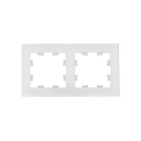 ATLASDESIGN NATURE 2-постовая РАМКА, НАТУРАЛЬНОЕ СТЕКЛО, БЕЛЫЙ ATN360102