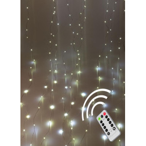 Гирлянда светодиодная Роса 3х3м +2м 300LED 10 нитей USB пульт КОСМОС KOC_CUR-U102