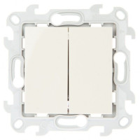 Simon 24 Слоновая Кость Двухклавишный кнопочный выключатель 10A 250В