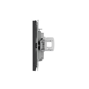 Компьютерная розетка RJ-45 без шторки, кат.5е одинарная, KANT, черный уголь