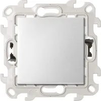 Переключатель проходной S24 Harmonie 10AX 250В с системой PushGo алюм. Simon 2420201-033