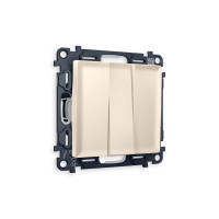 MA325010 Комплект механизма 3-кл выключателя ALFA Бежевый матовый QUANT AP3250, VM133 AMBRELLA VOLT