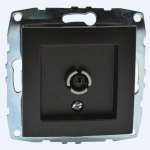 Розетка TV проходная с экраном механизм Mono Electric Despina/ Larissa графит 500-002005-137