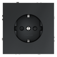 Розетка встраиваемая VOLTUM S70 с заземлением и защитными шторками, 16А, (графит)