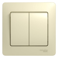 GLOSSA 2-клавишный ВЫКЛЮЧАТЕЛЬ, сх.5, 10АХ, в сборе, БЕЖЕВЫЙ GSL000252