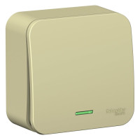 BLANCA О/У 1-клавишный ПЕРЕКЛЮЧАТЕЛЬ (сх.6) с подсветкой, ИЗОЛ.ПЛ, 10А, 250В, БЕЖЕВЫЙ BLNVA106117
