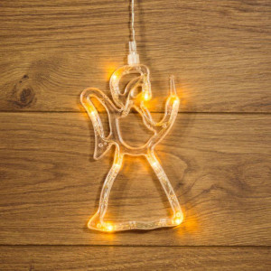Фигура светодиодная Ангелок 195х115х10мм 8LED тепл. бел. 1Вт 4.5В IP20 на присоске с подвесом элементы питания 3хAAA (в компл.) Neon-Night 501-015