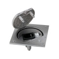 Simon Connect Сталь Влагостойкая основа IP66 с розеткой 2P+E Schuko К45 и коннектором RJ45 катег.5e UTP с замком