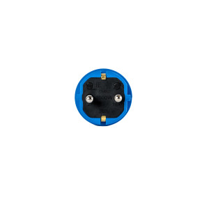 Вилка прямая каучук 2P+PE 250V 16А IP44 синяя DYNEL