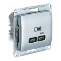 GLOSSA USB РОЗЕТКА тип-С 65Вт высокоскор.заряд. QC, PD, механизм, АЛЮМИНИЙ GSL000327