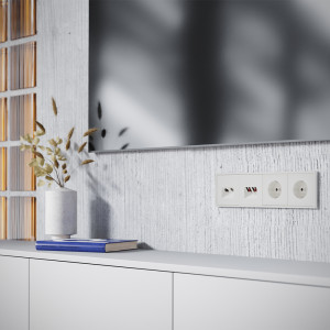 Накладка для розетки TVRJ45 кат. 6, S70 хлопок