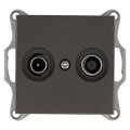 Jasmart Розетка TV+FM Φ9.5mm оконечная с накладкой, цвет Мокко