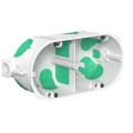MultiBox Коробка установ. двухкомпонент. 2 поста дполых стен, под коронку D68мм, глубина 50мм БЕЛАЯ