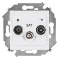 Розетка TV-FM-SAT Simon SIMON 15, скрытый монтаж, белый, 1591466-030
