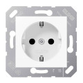 Розетка Jung CD 500, скрытый монтаж, с заземлением, белый, CD5121BFWW
