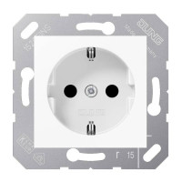 Розетка Jung CD 500, скрытый монтаж, с заземлением, белый, CD5121BFWW