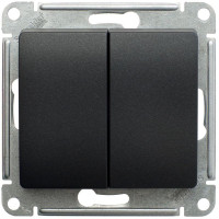 GLOSSA 2-клавишный ПЕРЕКЛЮЧАТЕЛЬ, сх.6+6, 10АХ, механизм, АНТРАЦИТ GSL000765