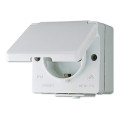Розетка Jung WG600, открытый монтаж, с заземлением, белый, 620W