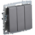 IEK BRITE BASE Сталь Выключ. 3-кл 10А ВС10-3-0-БрС