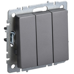 IEK BRITE BASE Сталь Выключ. 3-кл 10А ВС10-3-0-БрС