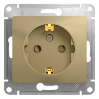 GLOSSA РОЗЕТКА с заземлением со шторками, 16А, механизм, ТИТАН GSL000445