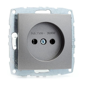 Розетка без заземления механизм Mono Electric Despina/ Larissa антрацит 500-002422-116