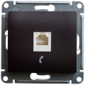 GLOSSA РОЗЕТКА телефонная RJ11, механизм, АНТРАЦИТ GSL000781T