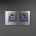 W0021706/ Рамка на 2 поста Aluminium (алюминий)