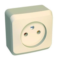 ЭТЮД О/У РОЗЕТКА без заземления без шторок, 16А, 250B, КРЕМОВЫЙ PA16-001K