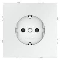 Розетка встраиваемая VOLTUM S70 с заземлением и защитными шторками, 16А, (белый матовый)