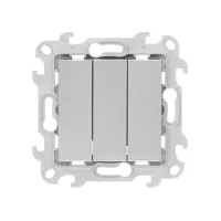 Выключатель 3-кл. S24 Harmonie 10AX 250В алюм. Simon 2450391-033
