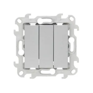 Выключатель 3-кл. S24 Harmonie 10AX 250В алюм. Simon 2450391-033