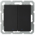 Jasmart G Черный матовый Выключатель 2-кл с подсветкой 10A 250V~ G3023NPB