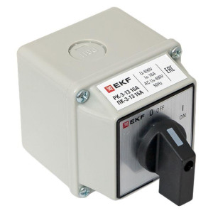 Переключатель кулачковый ПК-3-13 3П 16А ВКЛ-ВЫКЛ IP54 EKF pk-3-13-16