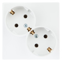 Розетка 2-м СП Simon 24 16А IP20 2х2P+E Schuko без защ. шторок механизм бел. Simon 2450459-030