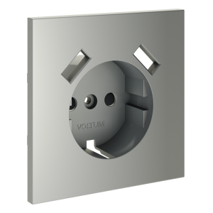 Накладка для розетки с заземлением и защитными шторками, с USB AA, S70 сталь