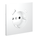 Накладка для розетки с заземлением и защитными шторками, с USB AC, S70 белый матовый