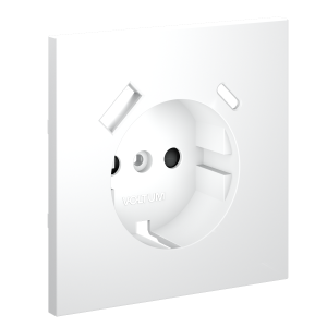 Накладка для розетки с заземлением и защитными шторками, с USB AC, S70 белый матовый