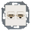 Розетка телефонная 2xRJ11 Simon SIMON 15, скрытый монтаж, слоновая кость, 1591589-031