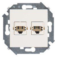 Розетка телефонная 2xRJ11 Simon SIMON 15, скрытый монтаж, слоновая кость, 1591589-031