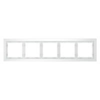Рамка стеклянная VOLTUM S70 на 5 постов, (белый,матовый,стекло)