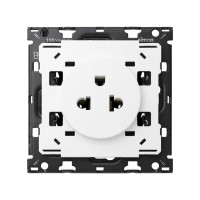 Simon 100 Белый глянец Евро-американская розетка 16A 250В~