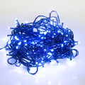 Гирлянда светодиодная Твинкл Лайт 10м 80LED син. 5.7Вт 220-240В IP20 с контроллером 8 режимов провод ПВХ темн. зел. Neon-Night 303-043