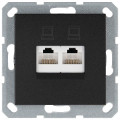 Jasmart Интернет-розетка RJ45 двойная с накладкой, цвет Антрацит