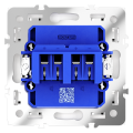 Розетка акустическая встраиваемая VOLTUM S70 4-местная, (кашемир)