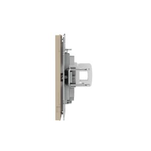 Компьютерная розетка RJ-45 без шторки, кат.5е одинарная, KANT, ванильный марципан