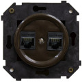 BIRONI Шедель Пластик Коричневый Розетка 2-ая RJ45 (скрытый монтаж), BIRONI, арт. B3-302-22