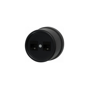 Розетка Bironi rj45 информационная двойная, пластик, цвет черный B1-302-23