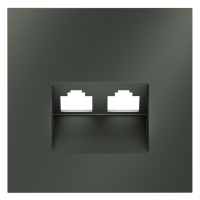 Накладка для розетки компьютерной двойной RJ45+RJ45 кат.6, S70 (титан)